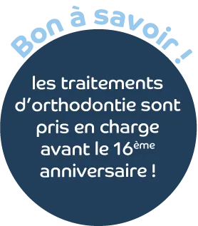 Les traitements d'orthodontie sont pris en charge avant 16 ans.